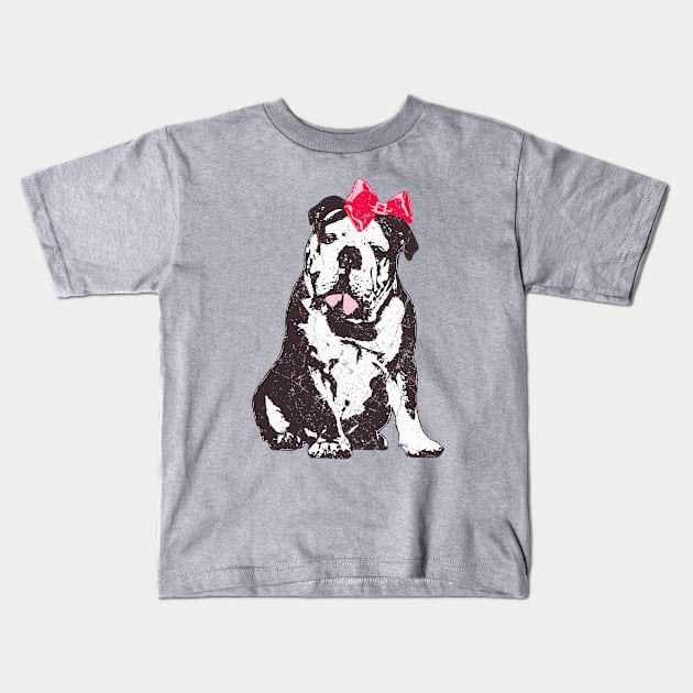 Bulldog Betty Kids T-Shirt by CritterLove